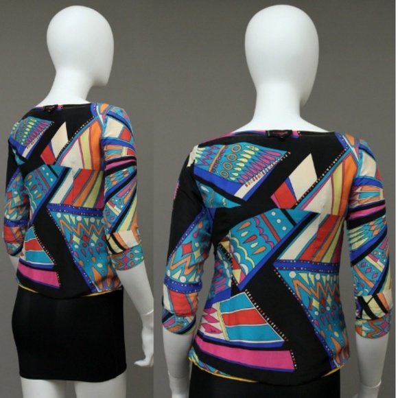 VINTAGE EMILIO PUCCI ABSTRACT LUCITE GEOMETRIC BUTTONS SPRING JACKET - Picture 8 of 8